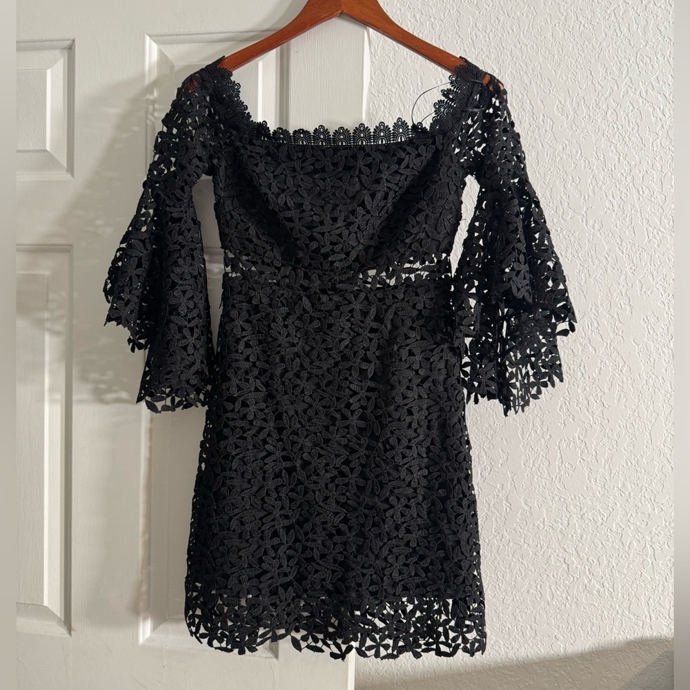 Amur Off Shoulder Lace Mini Dress - Picture 2 of 7